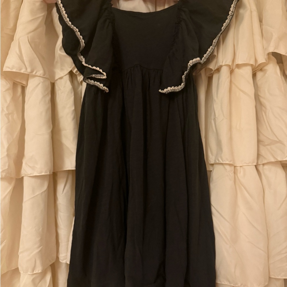 H&M Black Kids Dress with Ruffle Trim